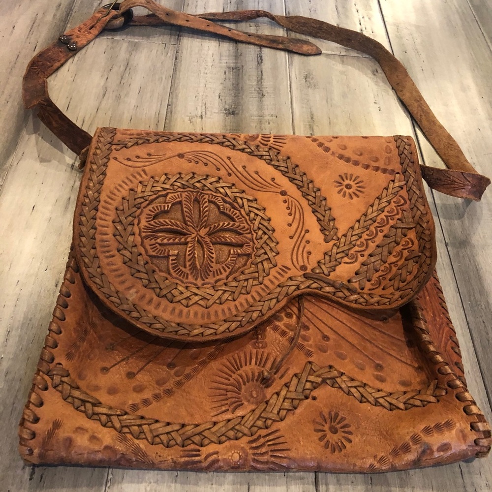 Vintage tooled leather bag.